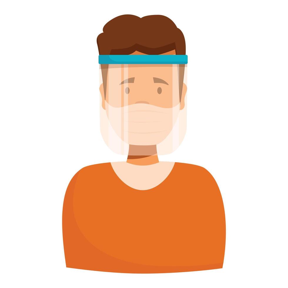 Doctor wearing medical mask and face shield protecting from virus vector
