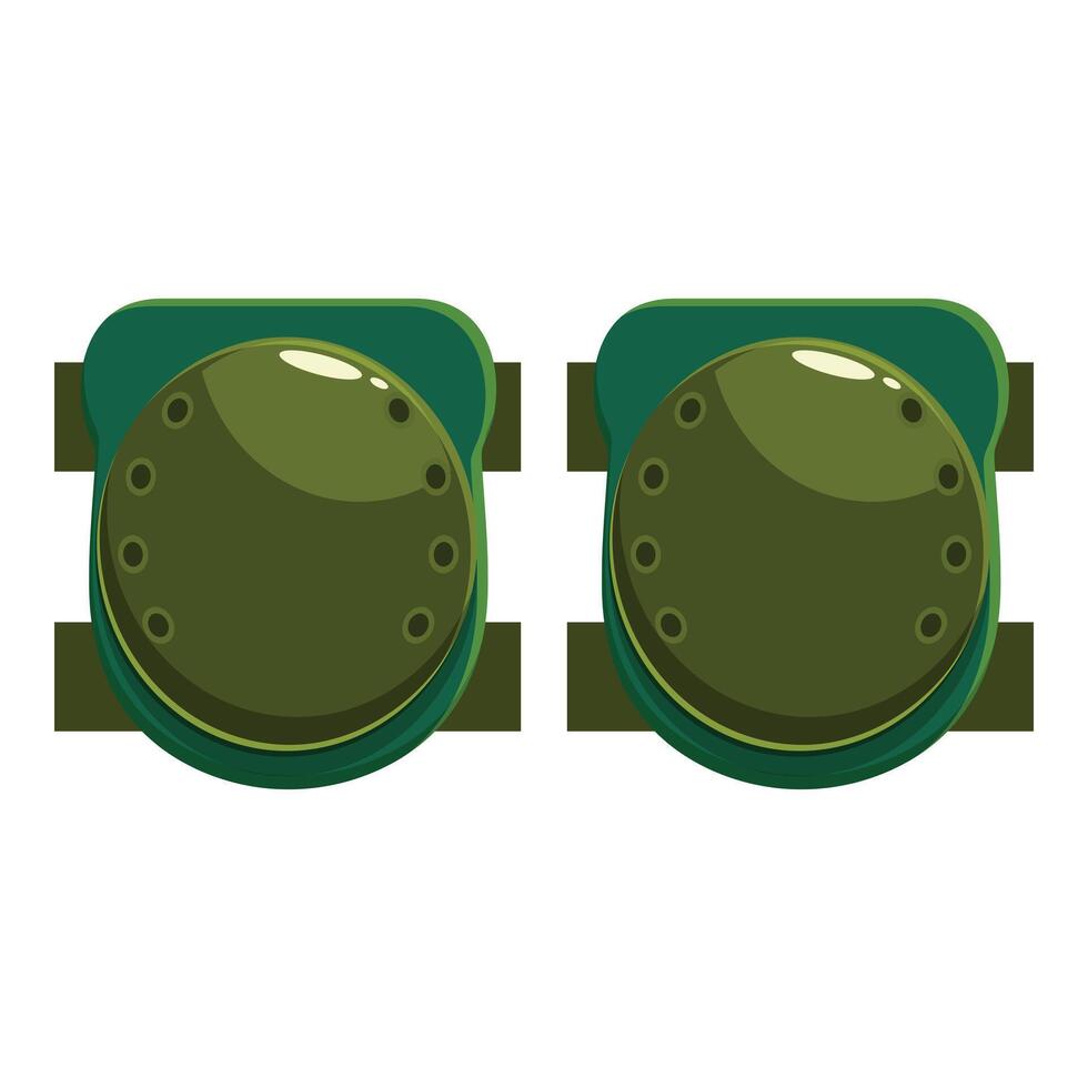 Pair of green knee pads protecting knees during sports activities vector