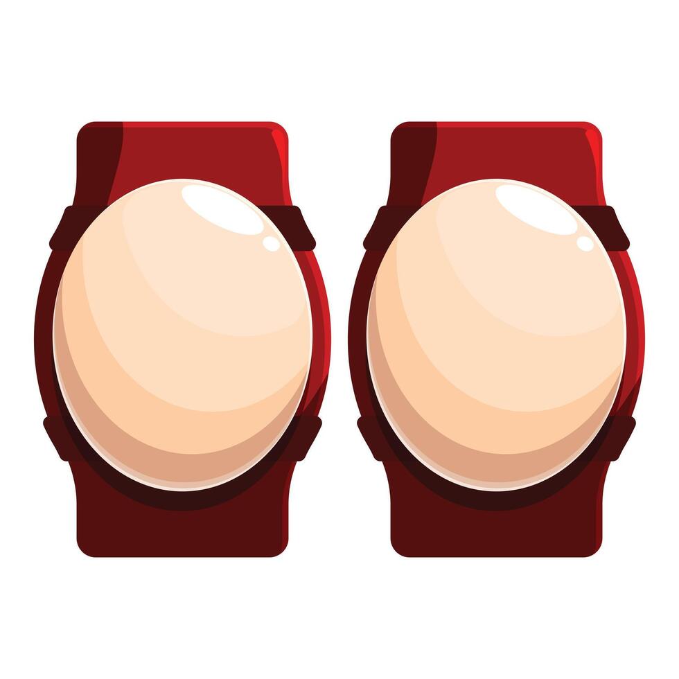 Pair of red knee pads protecting knees from injury vector
