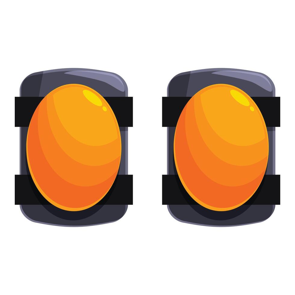 Pair of yellow knee pads for sports and work safety vector
