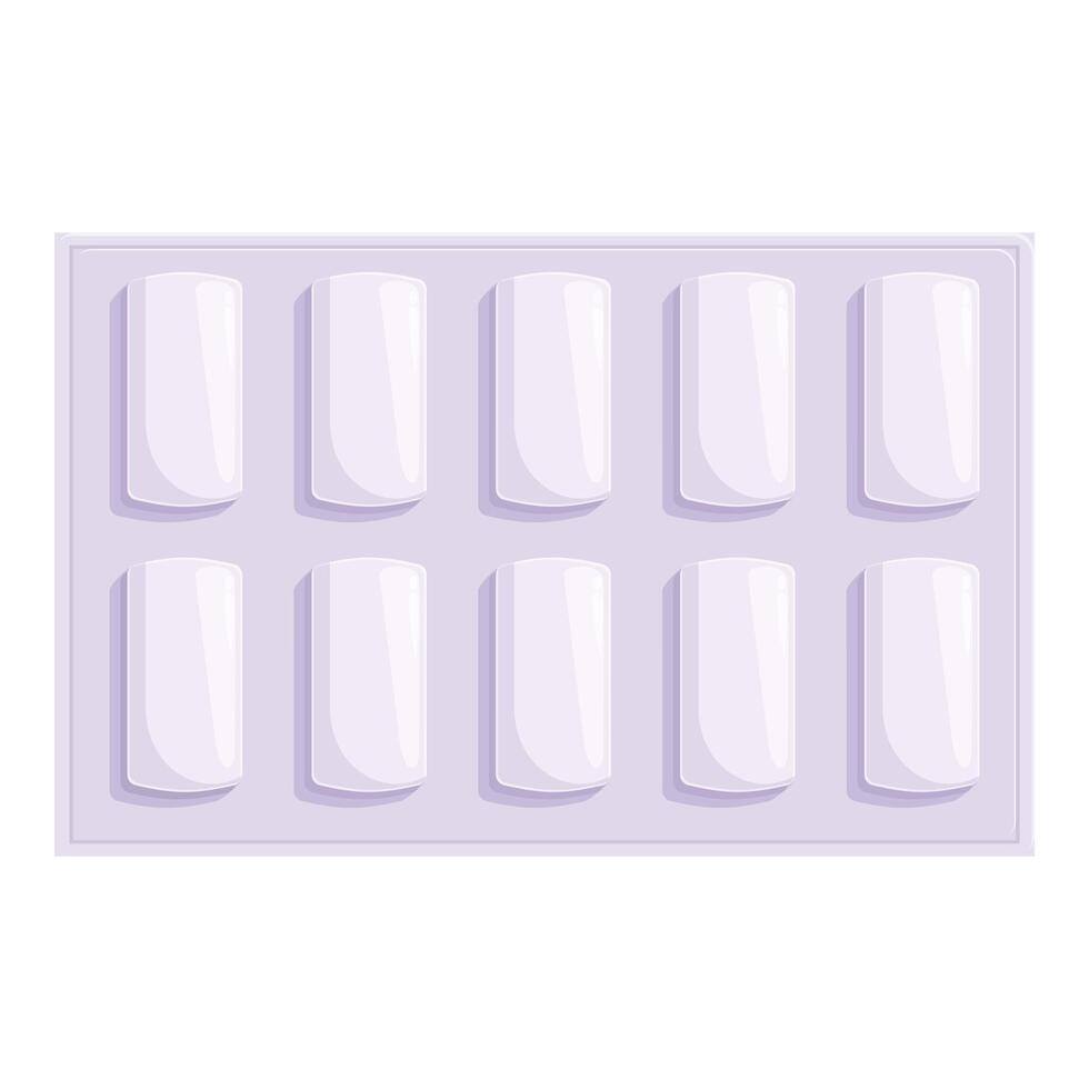 Blister pack containing white pills on solid background vector
