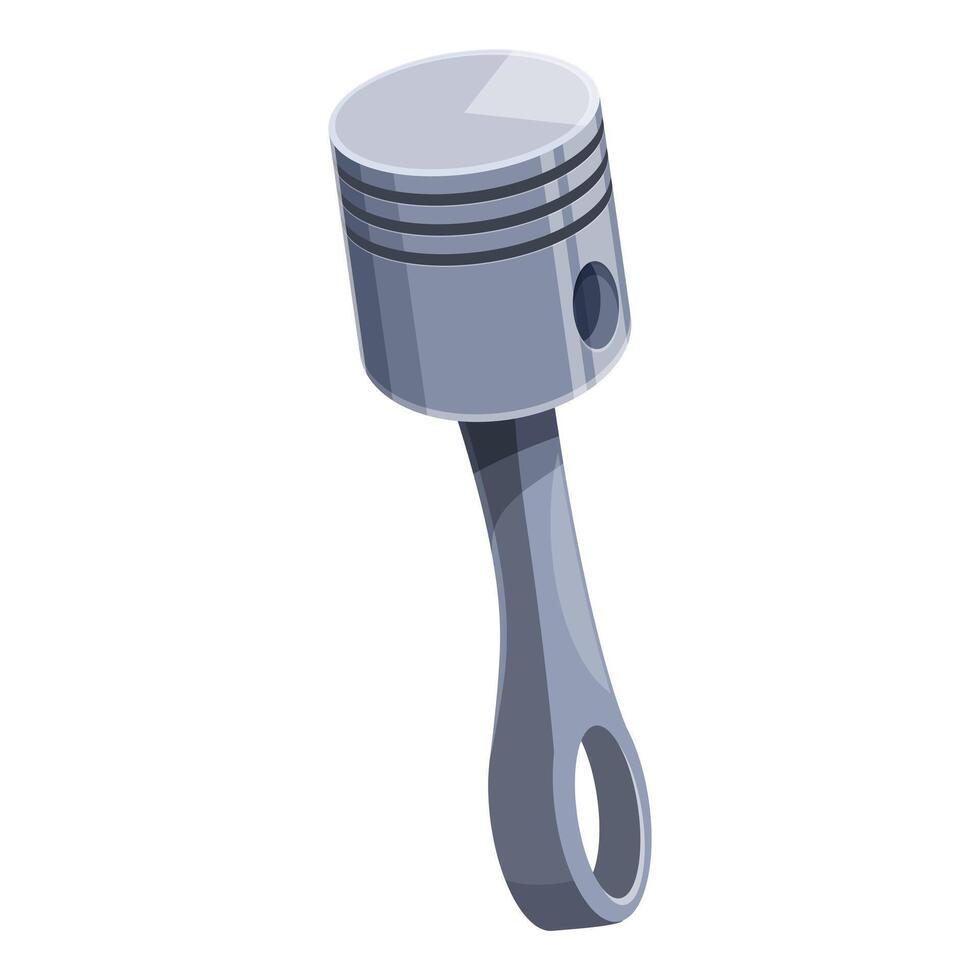 Silver piston engine part for car repairing presenting vector