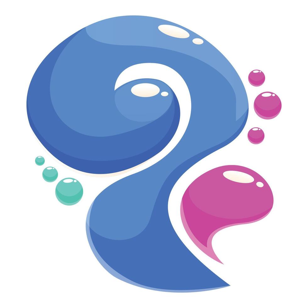 Blue and pink abstract shapes forming a dynamic composition vector