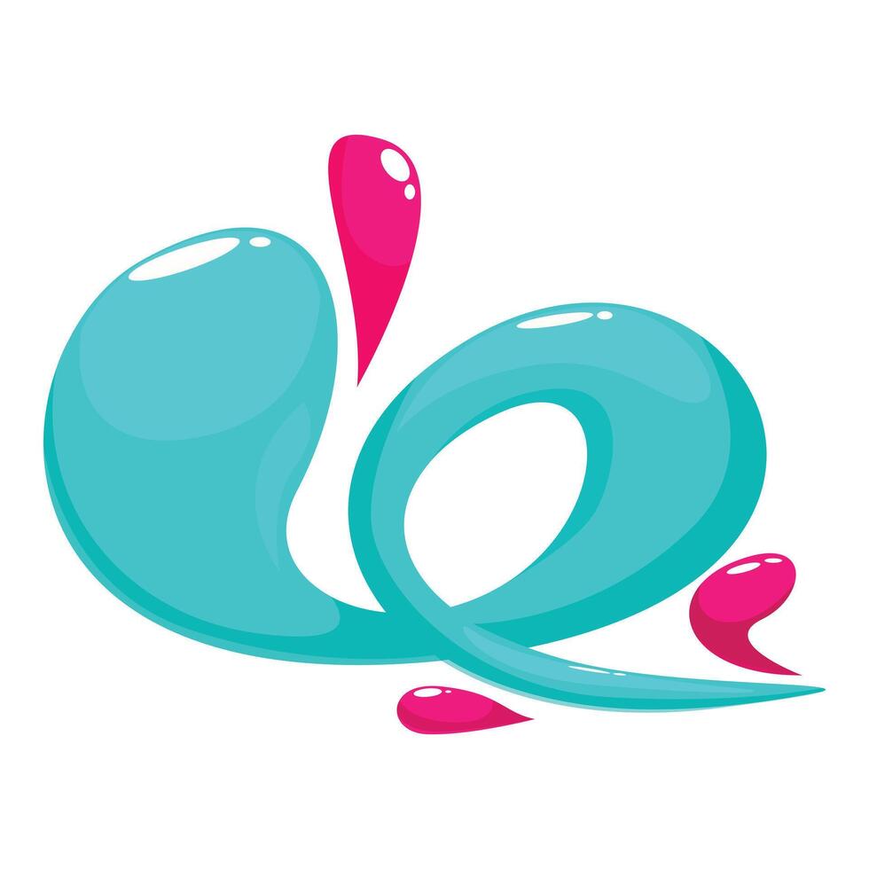 Blue and pink paint splashing and mixing together vector