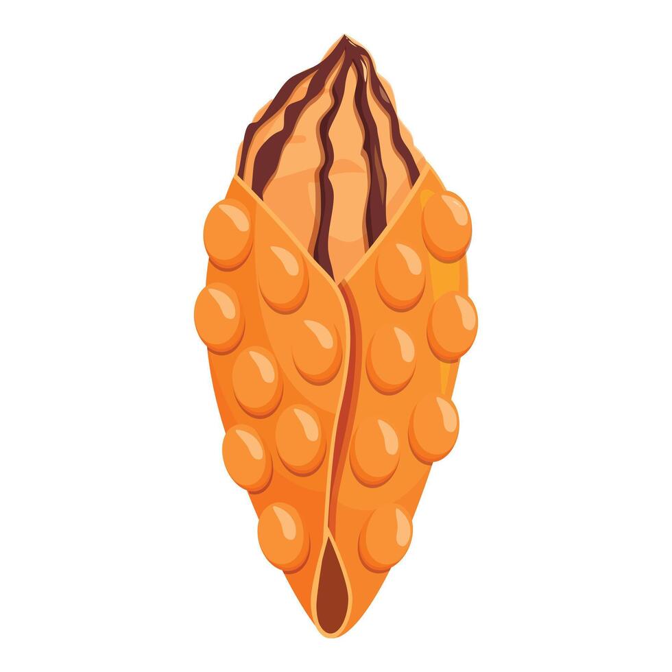 Delicious bubble waffle with chocolate cream filling being held by hands vector