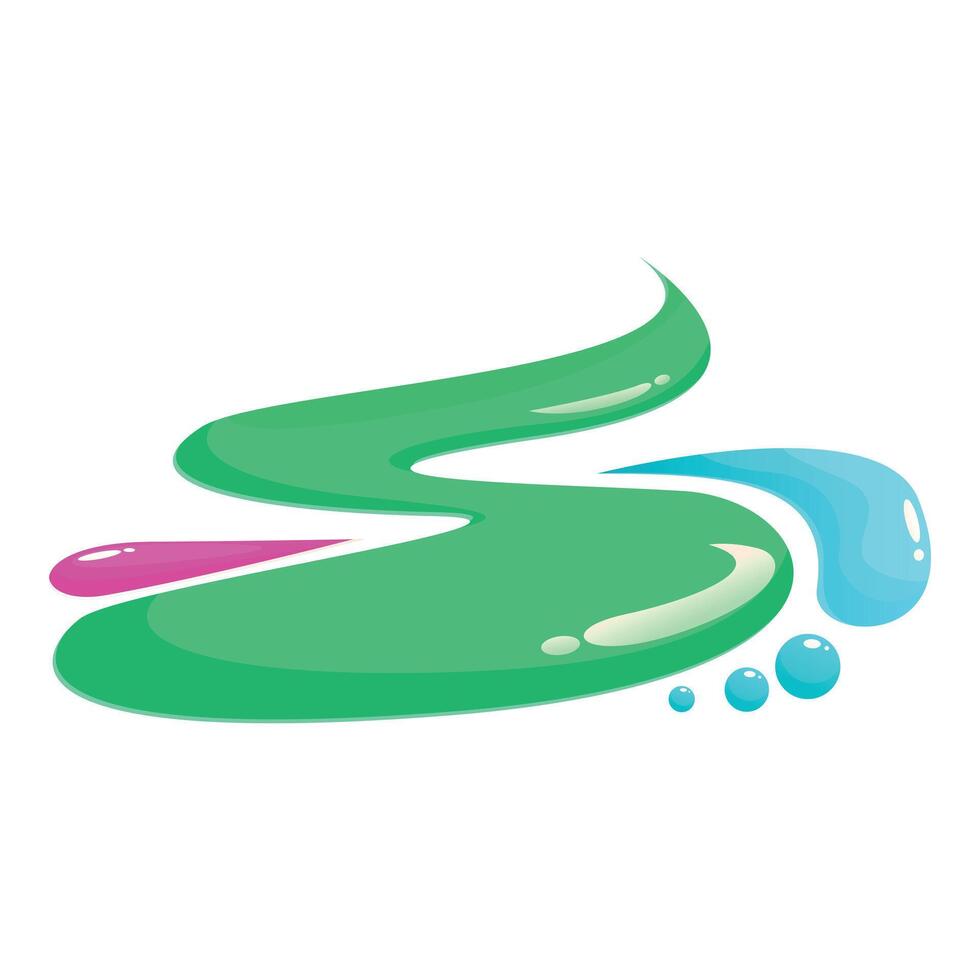Colorful liquid stream flowing with drops splashing vector