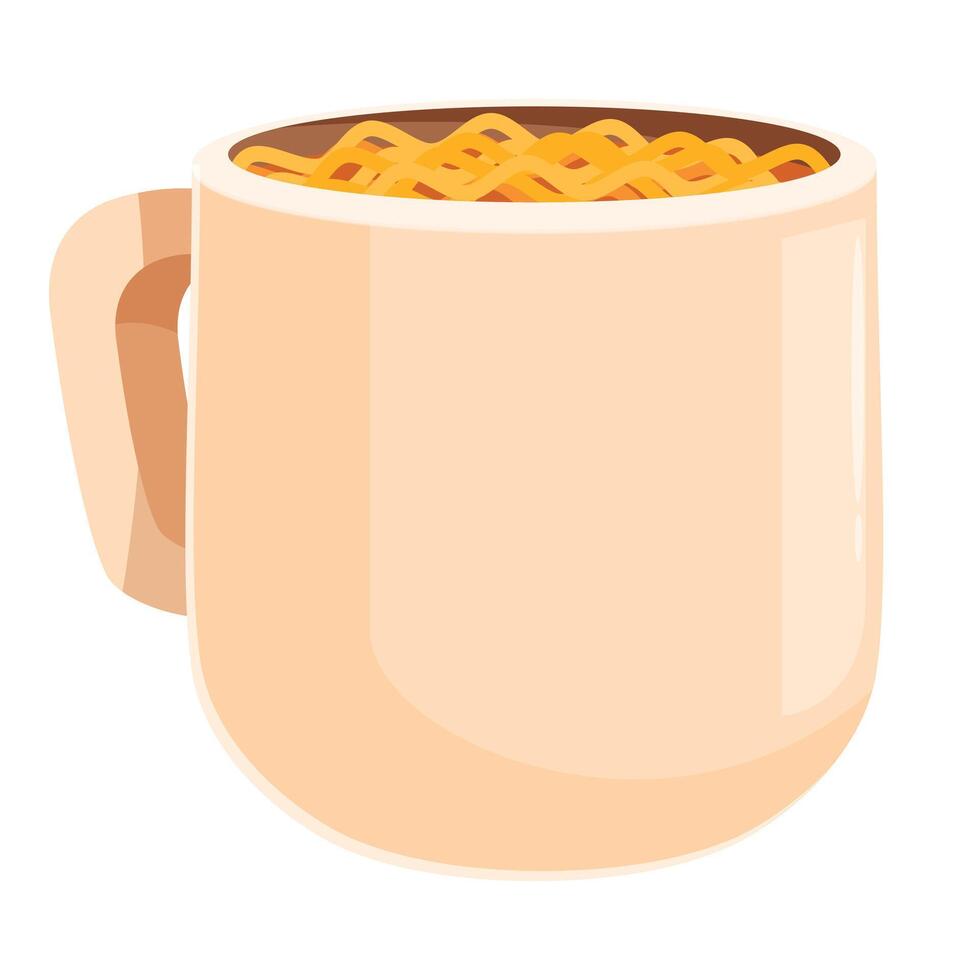Steaming cup of instant noodles ready to eat vector