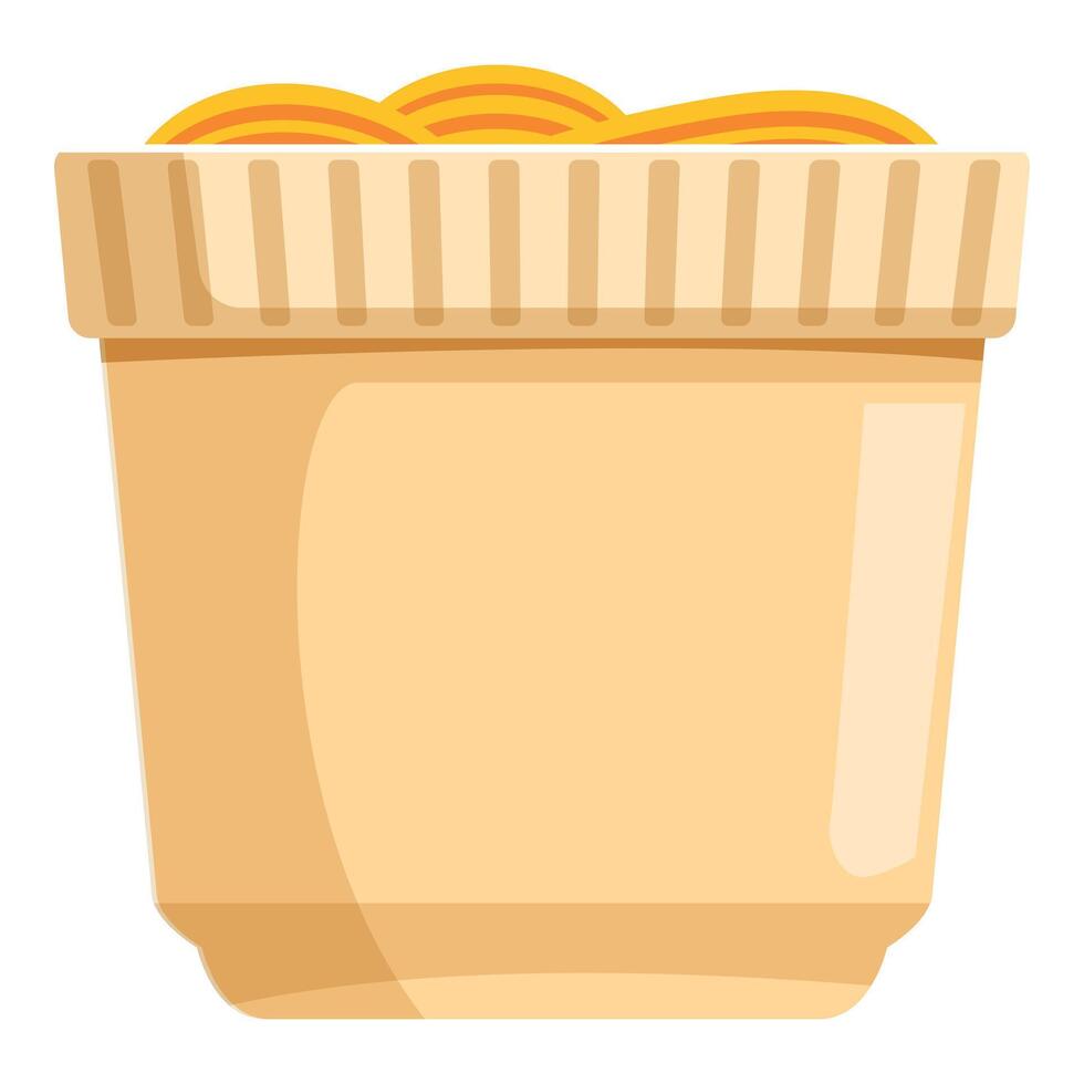 Wok paper box holding steaming hot noodles ready to eat vector