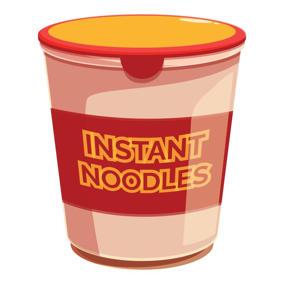 Plastic cup with instant noodles is waiting to be eaten vector