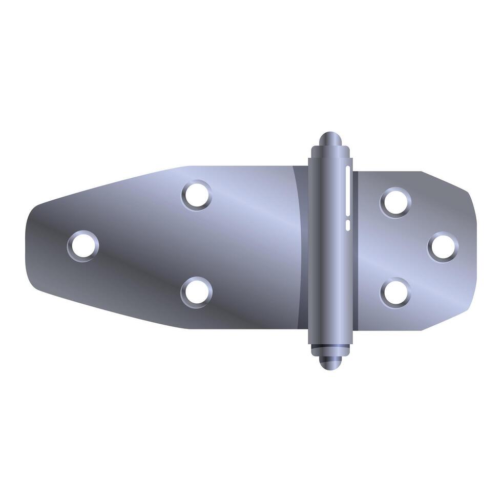 Metal door hinge connecting two surfaces vector