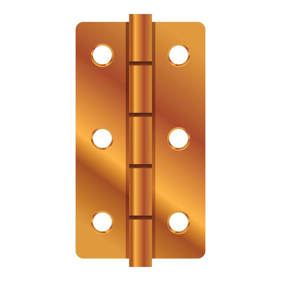 Shiny metal door hinge connecting two parts vector
