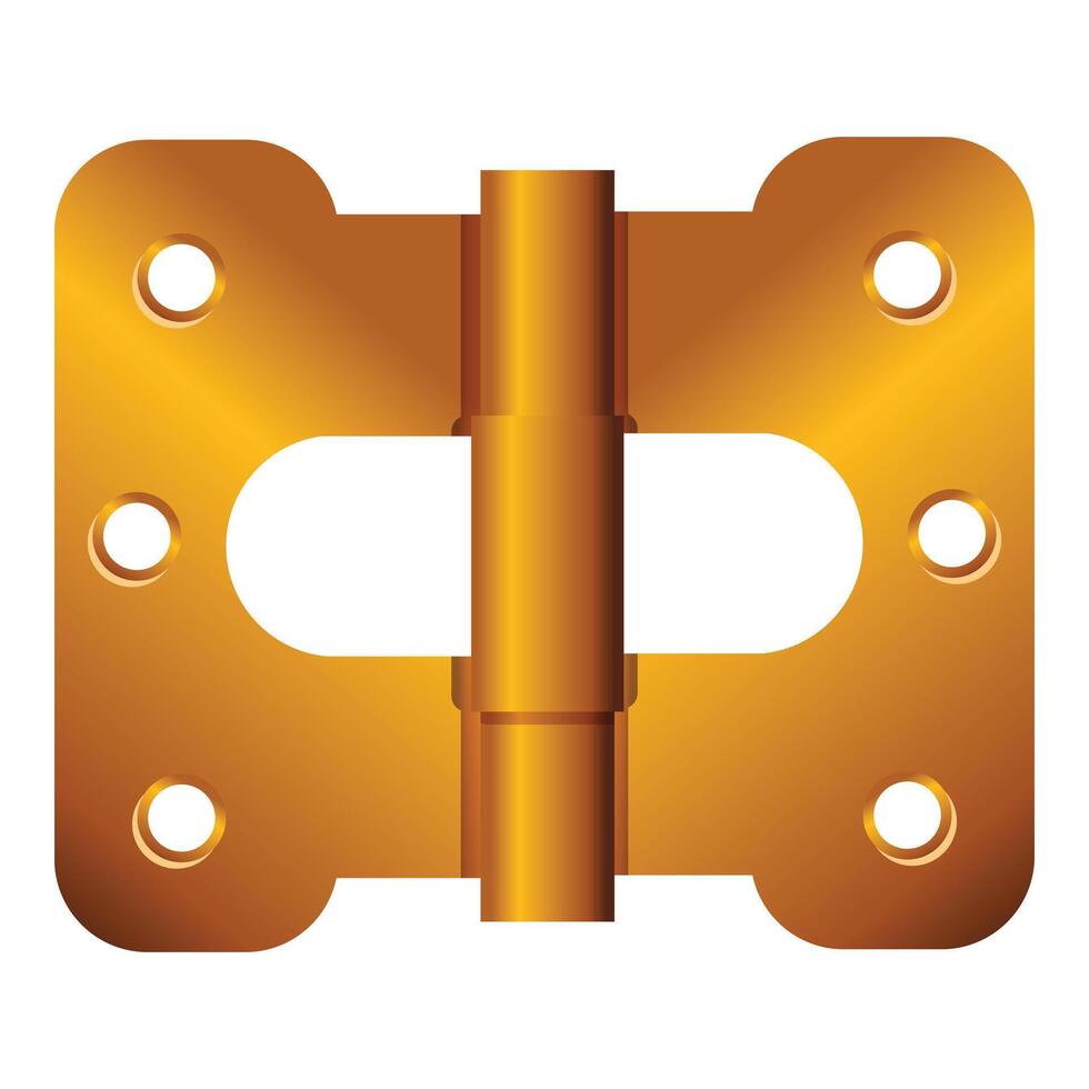 Door hinge connecting two parts together vector
