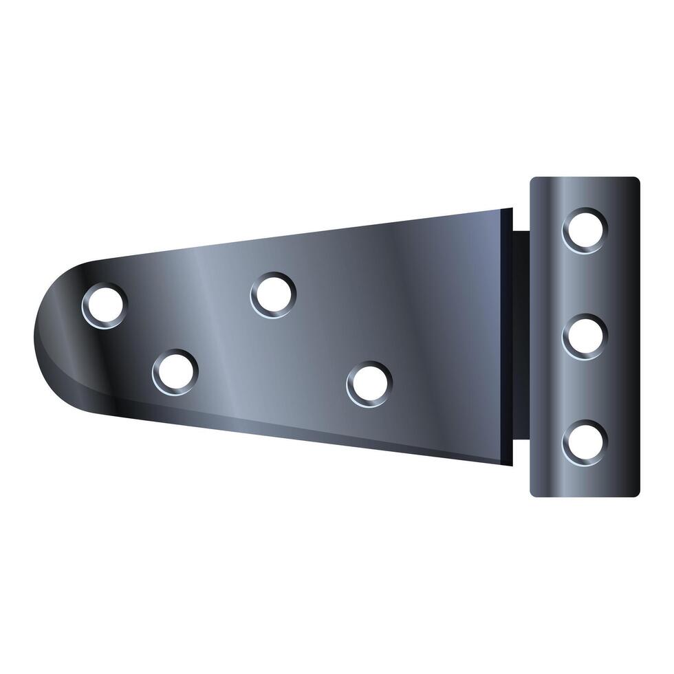 Metal door hinge connecting two objects vector