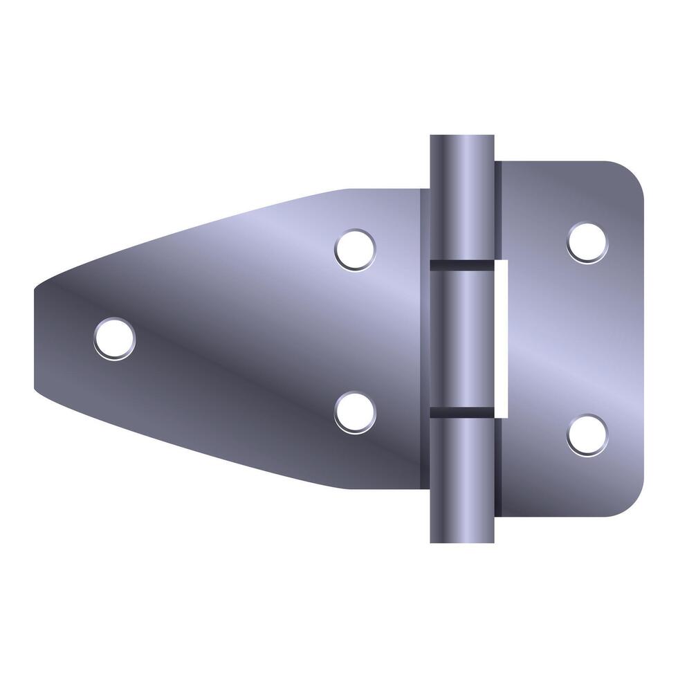 Metal door hinge connecting two objects together vector