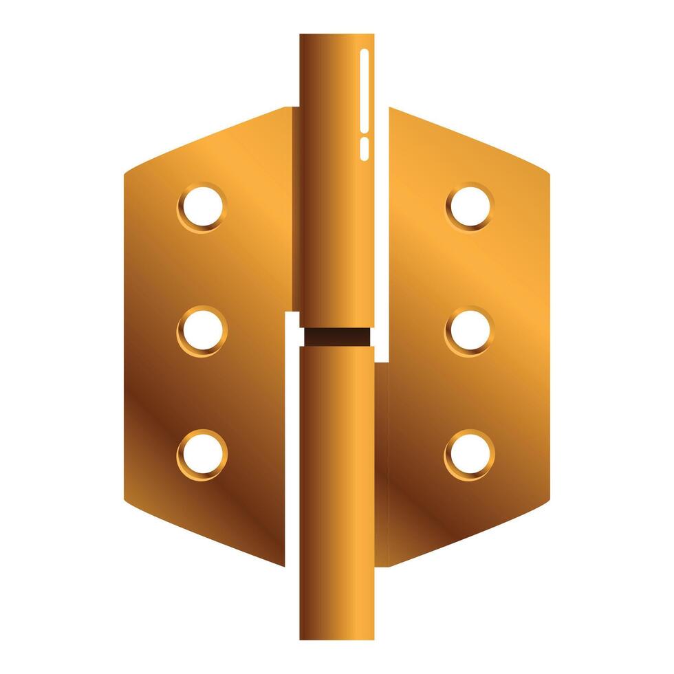 Golden door hinge connecting two parts providing security vector