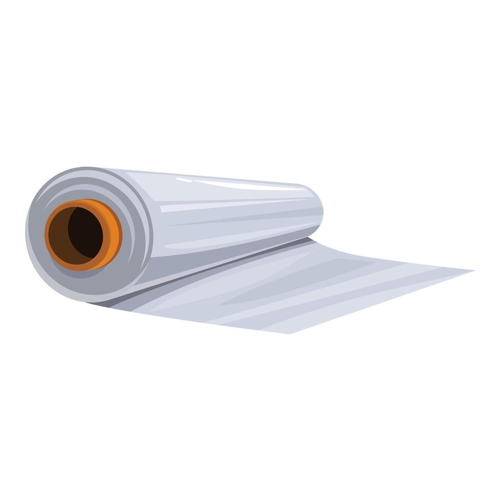 Big roll of stretch wrap lying on white background vector