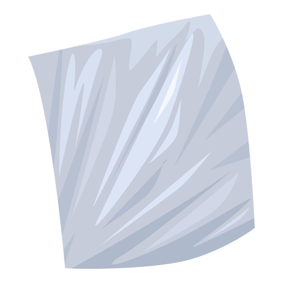 Single crumpled plastic bag floating on white background vector