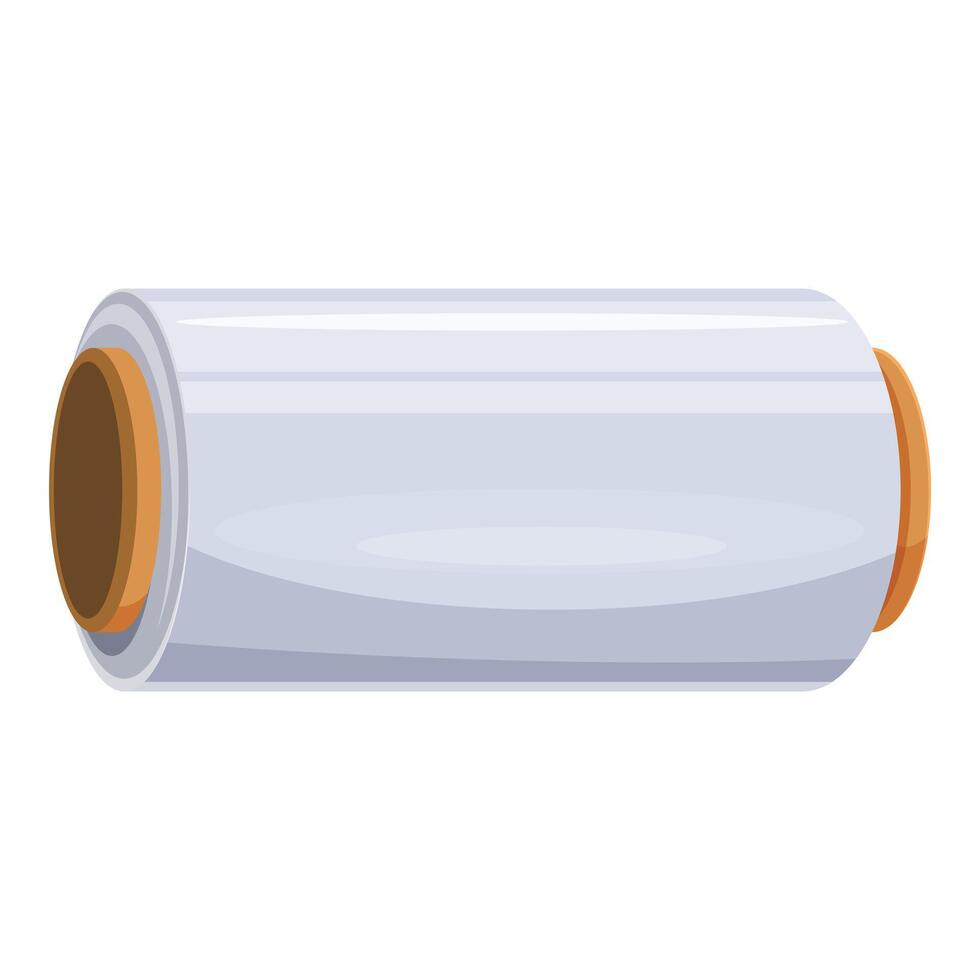 Roll of transparent stretch film for packing goods vector