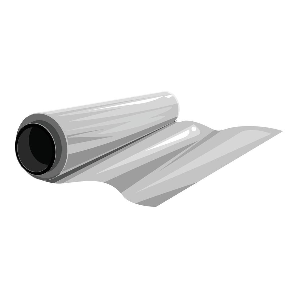 Roll of transparent cling film stretching out on white background vector