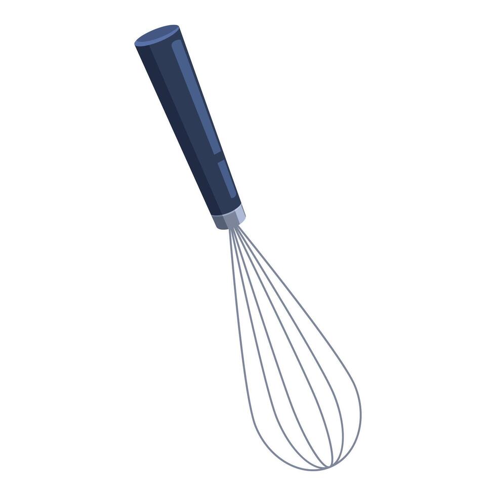 Metal whisk showing mixing action for baking needs vector