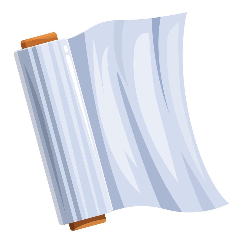 Roll of transparent plastic stretch film for packaging vector