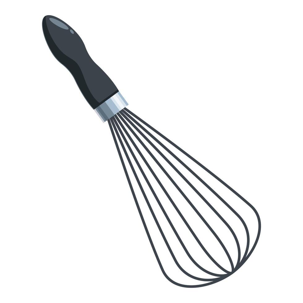 This is a modern metal whisk for mixing ingredients vector