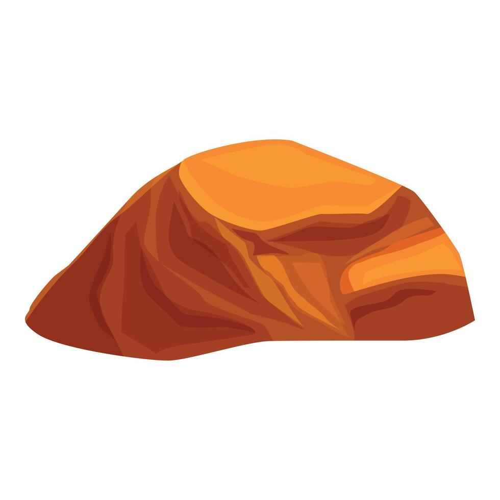 Big brown rock formation with flat top for design vector
