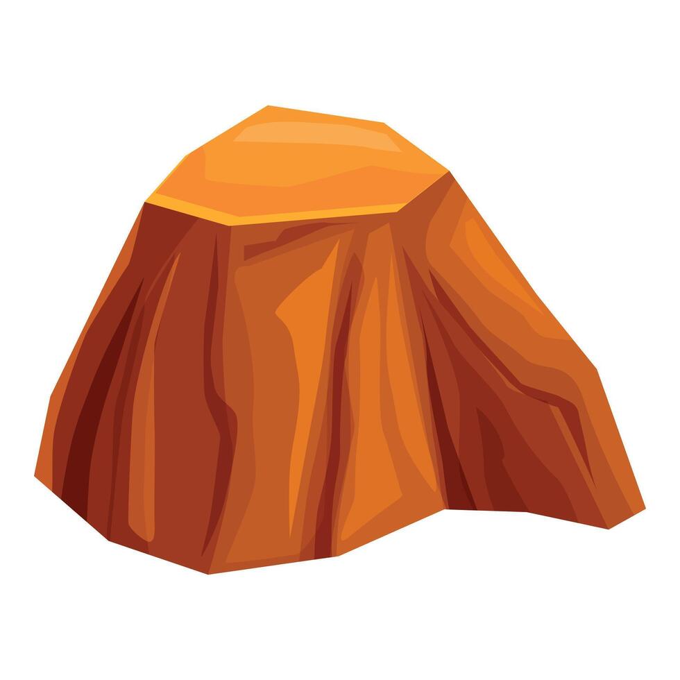 Big orange rock formation standing isolated on white background vector