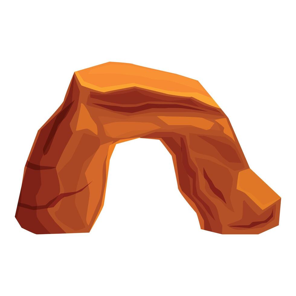 Big natural sandstone arch forming a passage vector