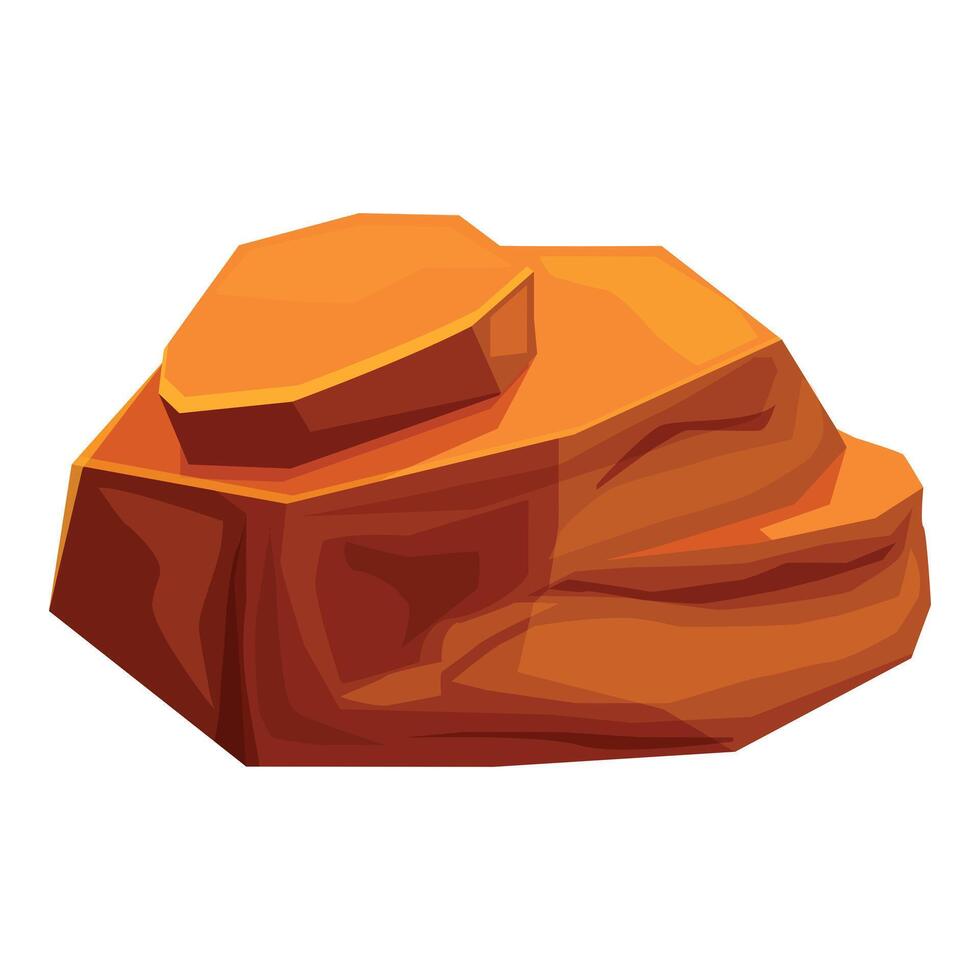 Big boulder showing layers of sedimentary rock formation vector