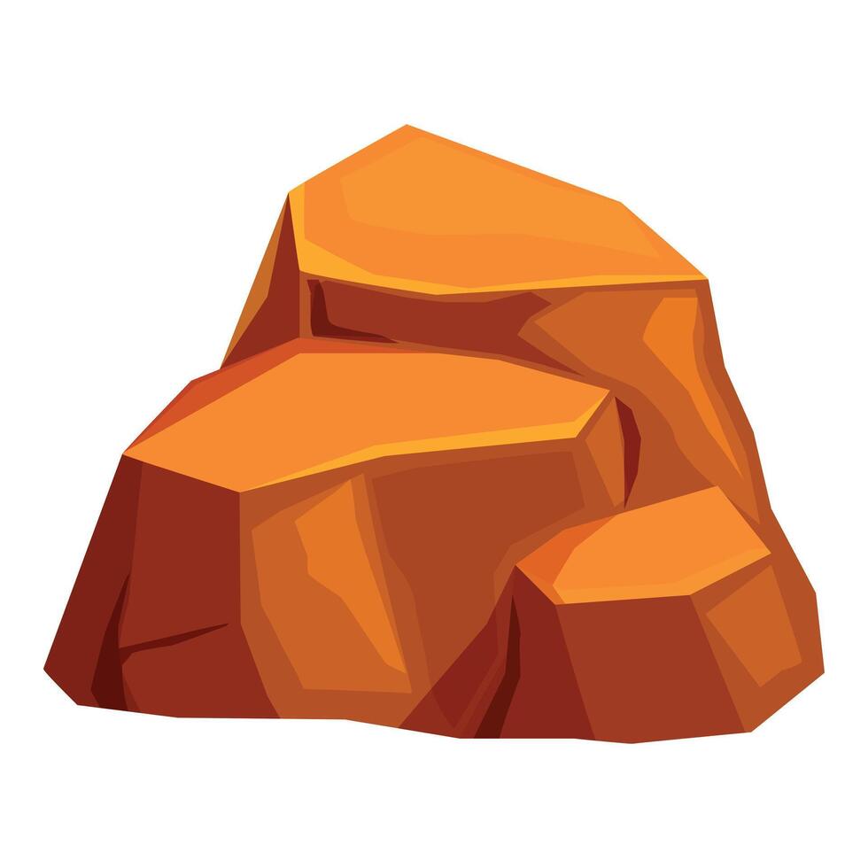 Big orange rock formation creating natural monument vector