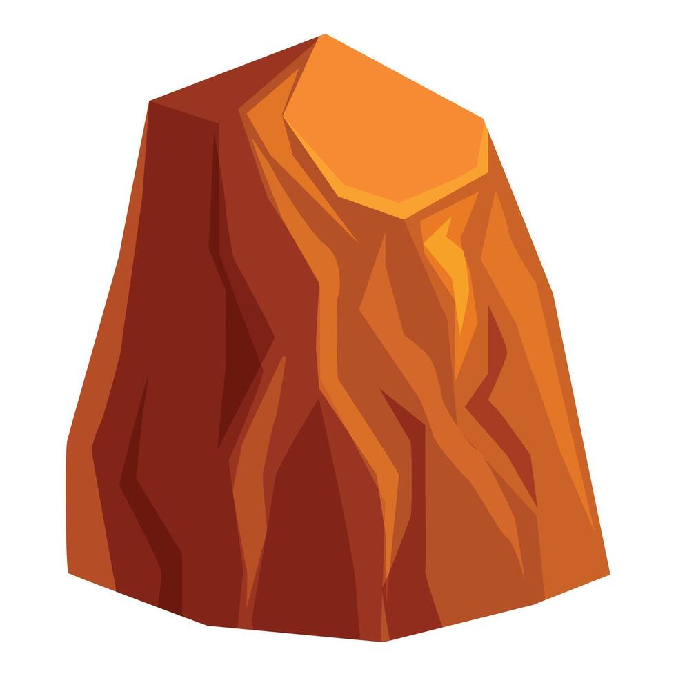 Huge brown rock formation with flat top standing upright vector