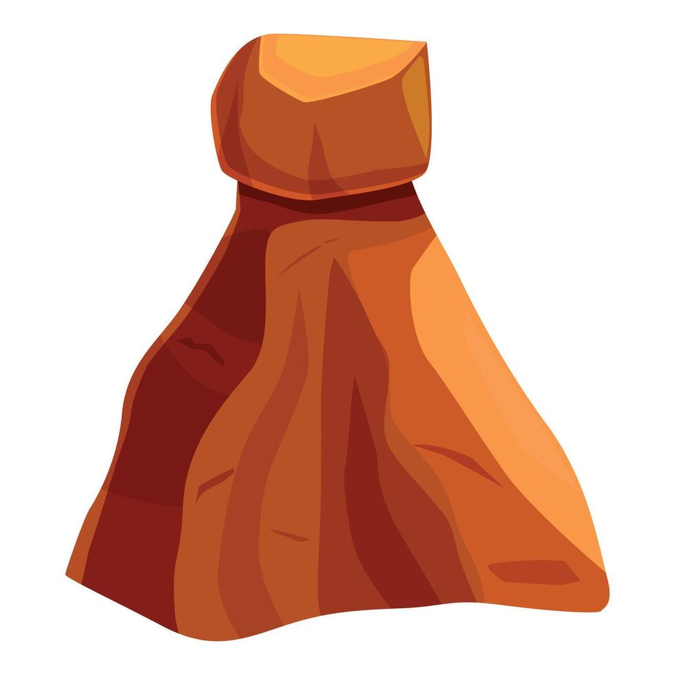 Big brown rock balancing on its tip with small rock on top vector