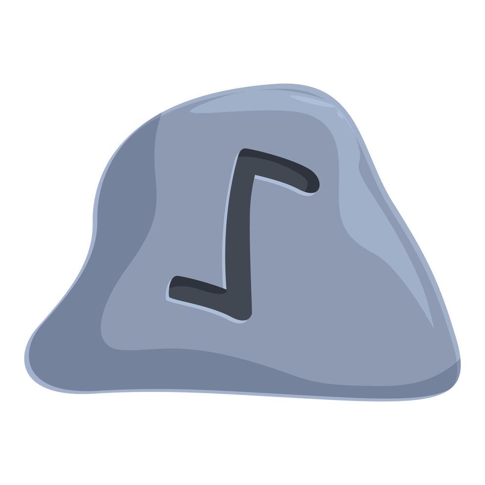 Grey stone with engraved rune jera representing harvest and reward vector