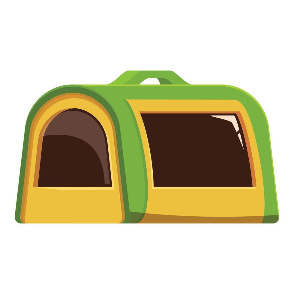 Portable folding pet carrier bag for travel and transporting vector
