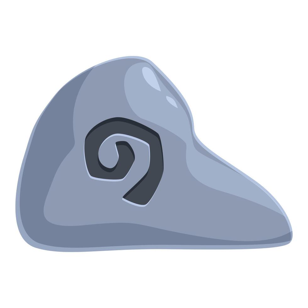 Grey stone showing ancient cave painting symbol vector