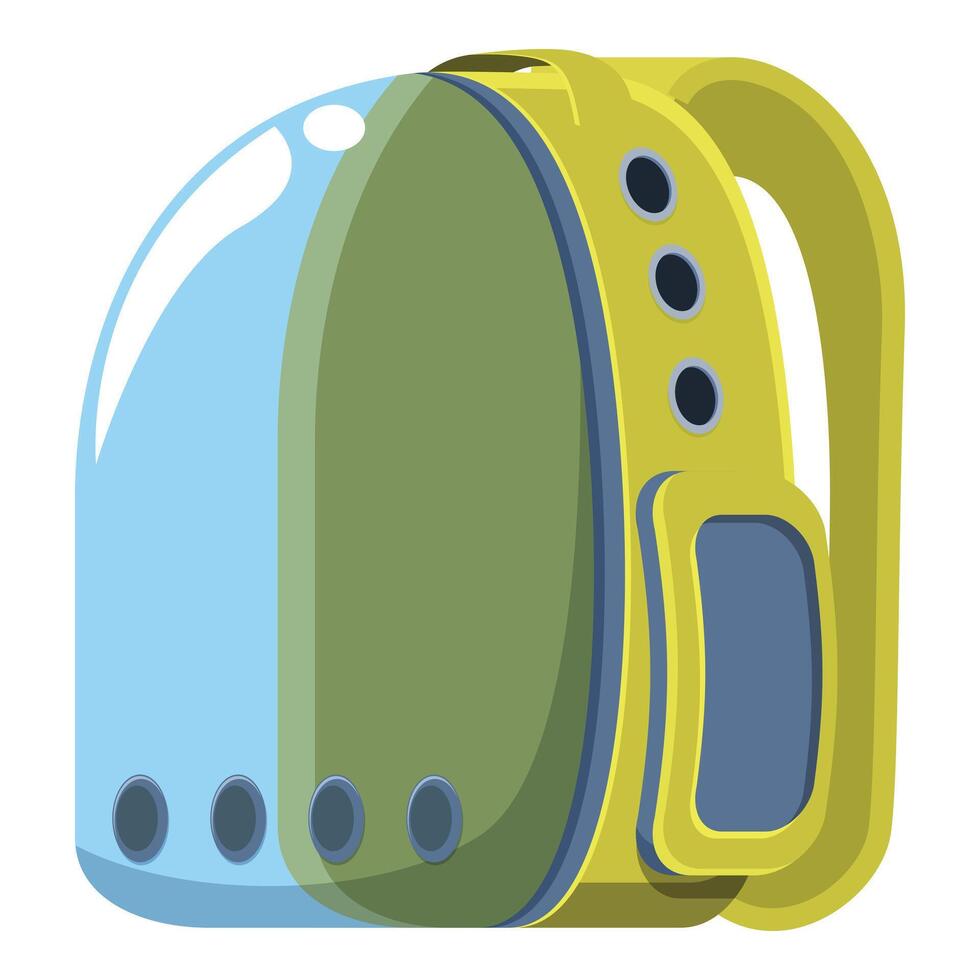 Futuristic pet carrying backpack with transparent front allowing the animal to see vector
