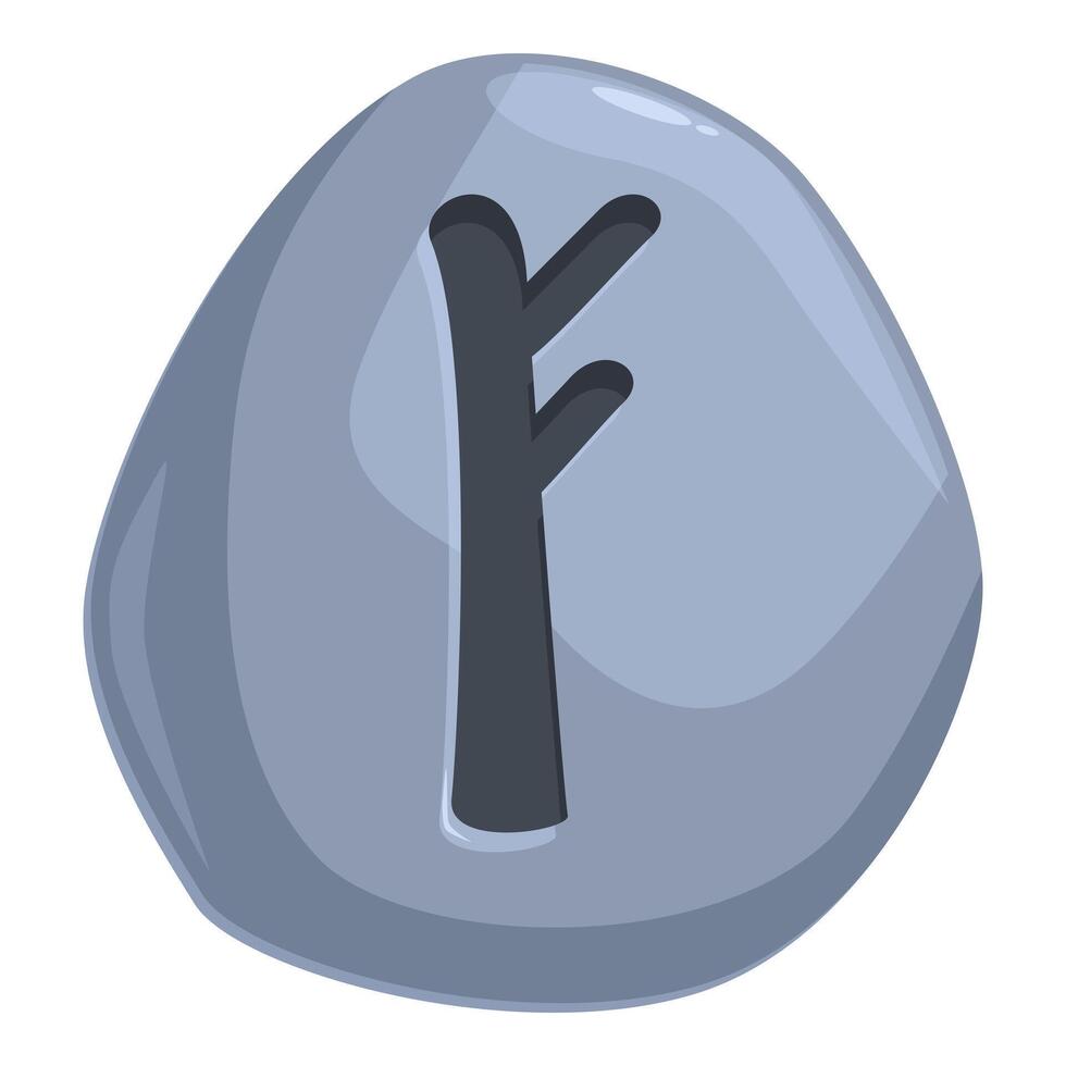 Grey stone showing ansuz rune symbolising knowledge vector