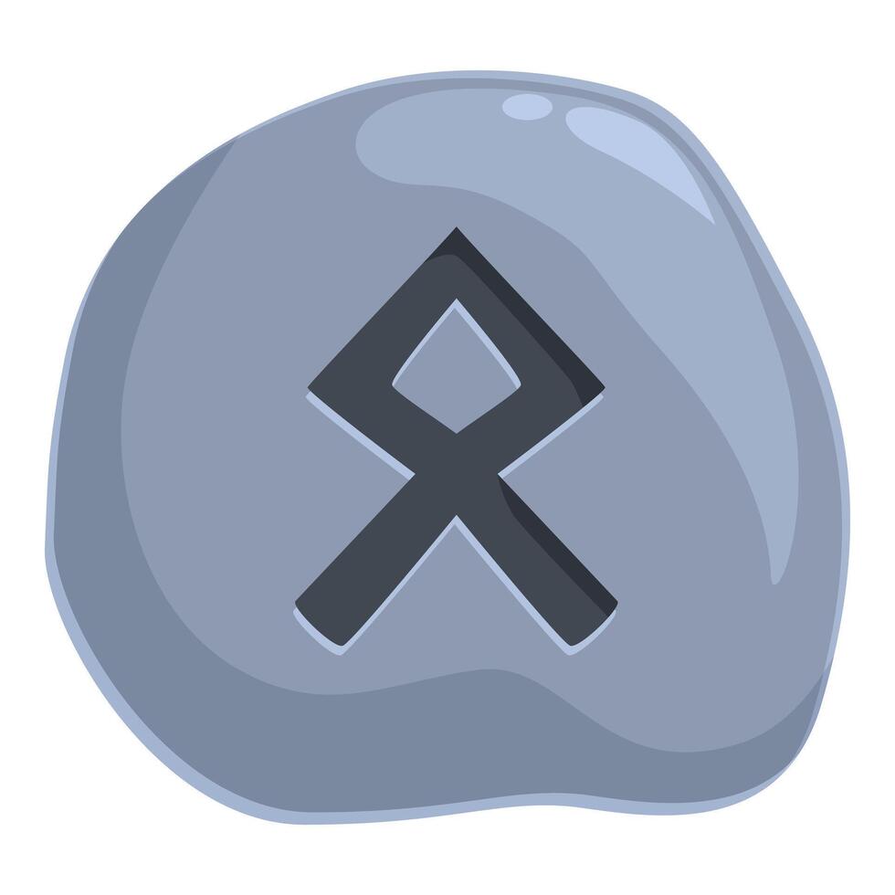 Grey stone showing bind rune symbol vector