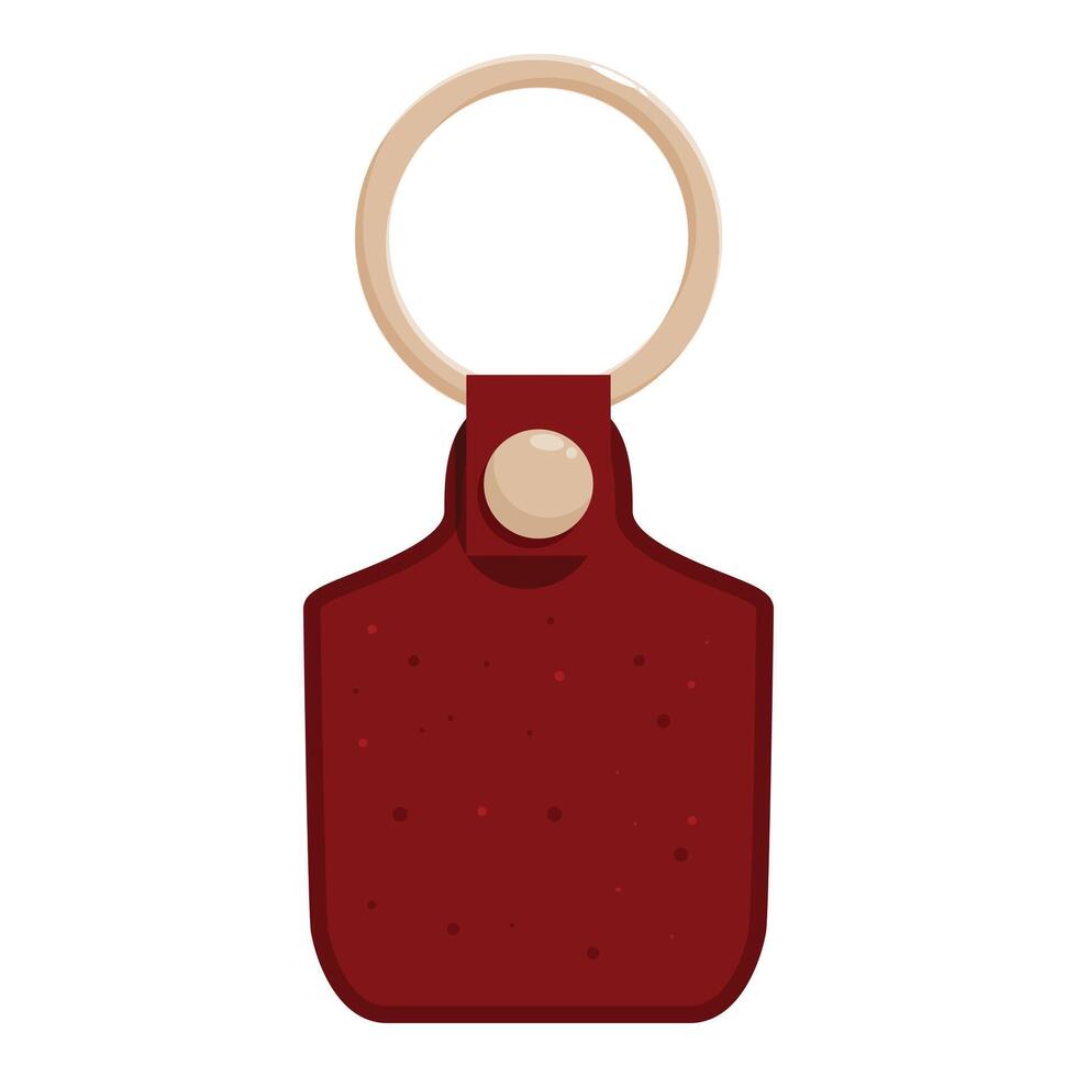 Empty red leather keychain hanging showing space for your content vector