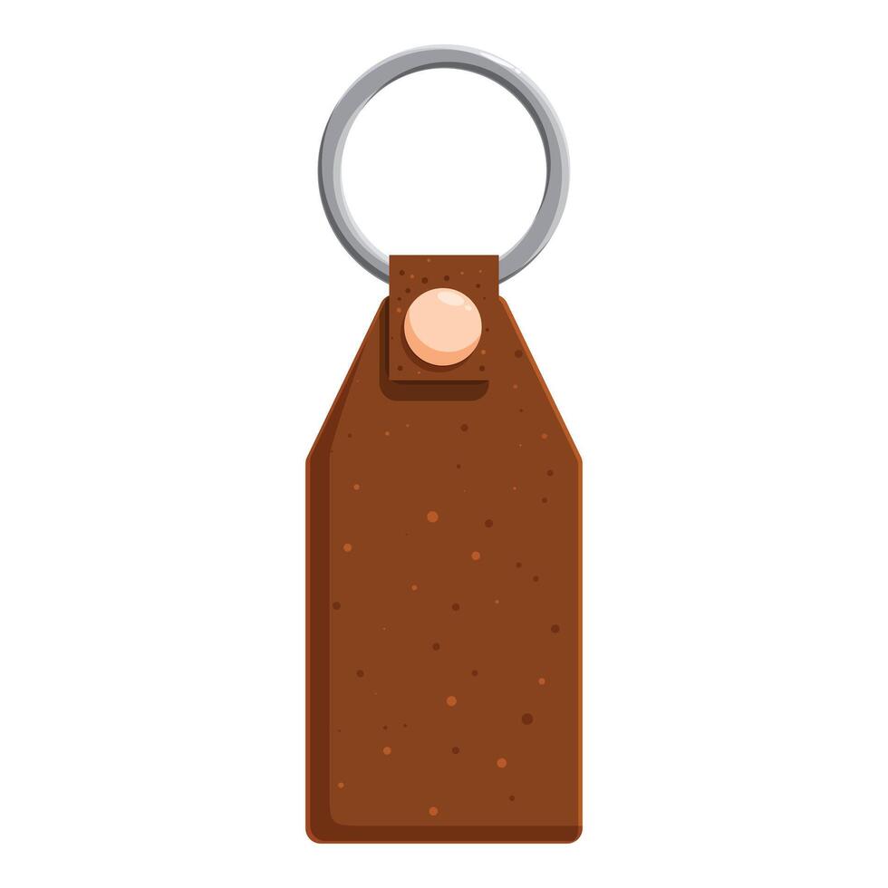 Brown leather keychain is holding keys vector