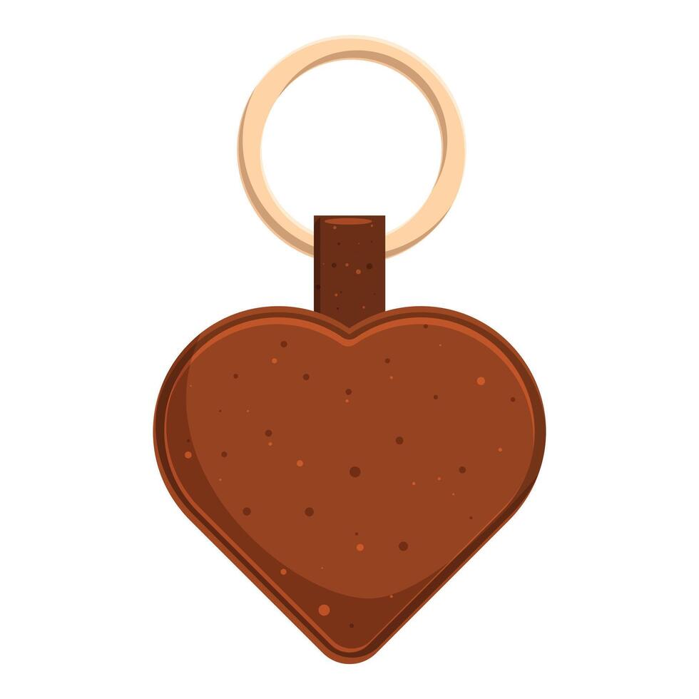 Heart shaped keychain hanging on white background vector