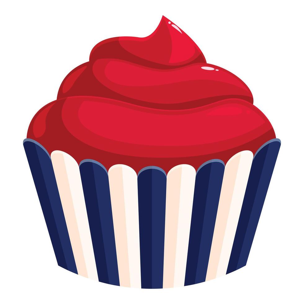 Delicious cupcake celebrating american national holidays vector