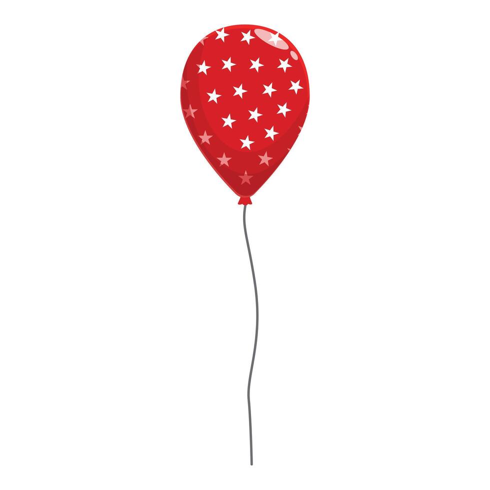 Red balloon with white stars floating on white background vector