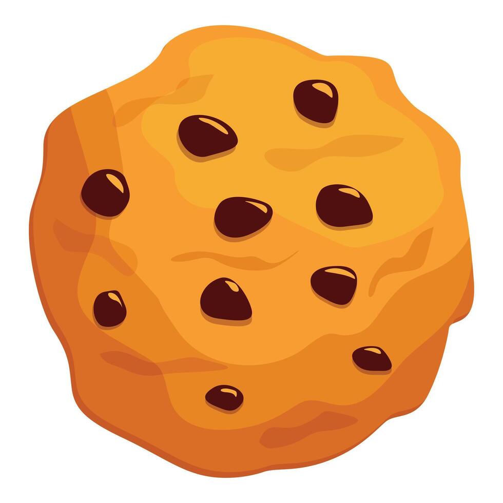 Delicious homemade chocolate chip cookie baking icon vector