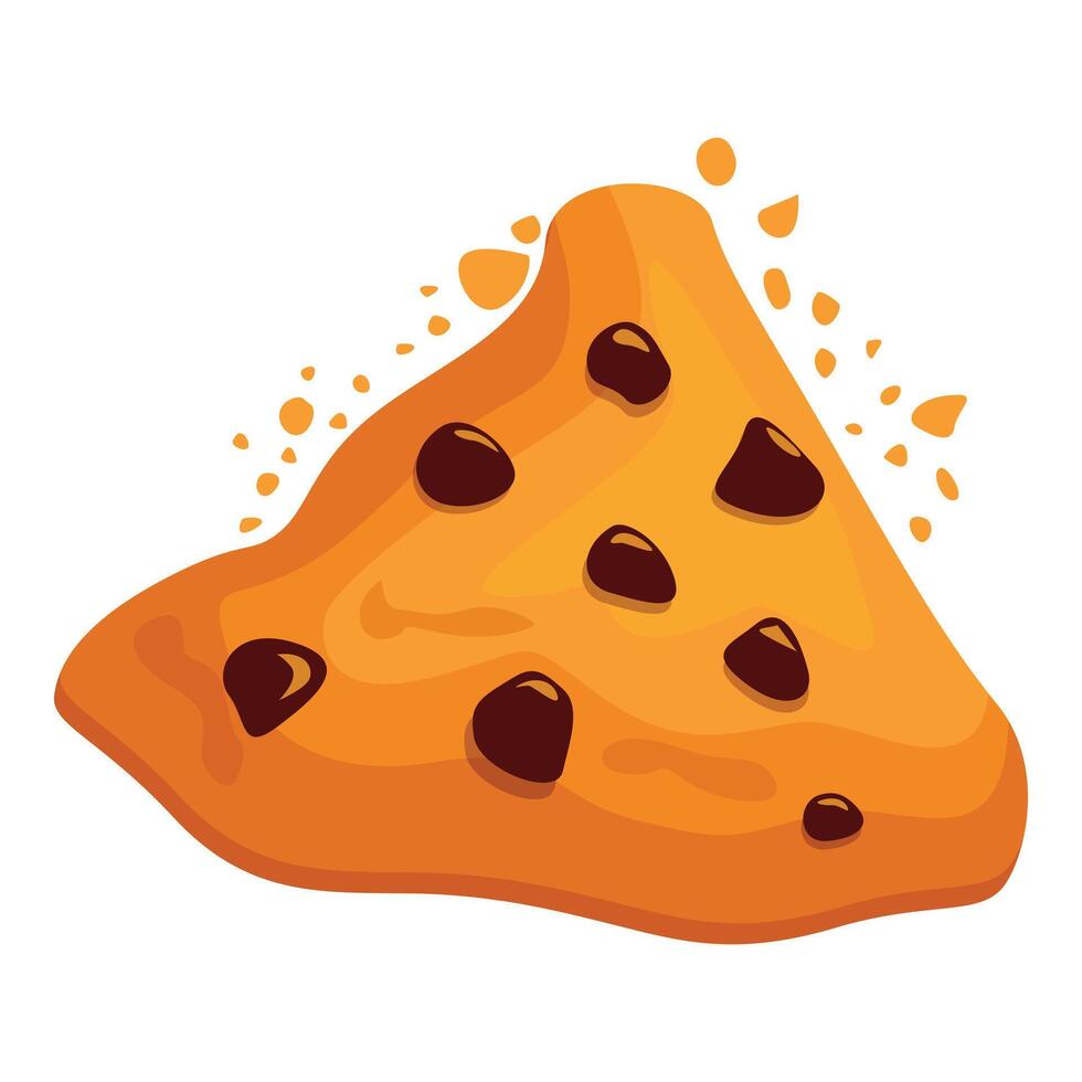 Delicious homemade chocolate chip cookie baking spreading out vector