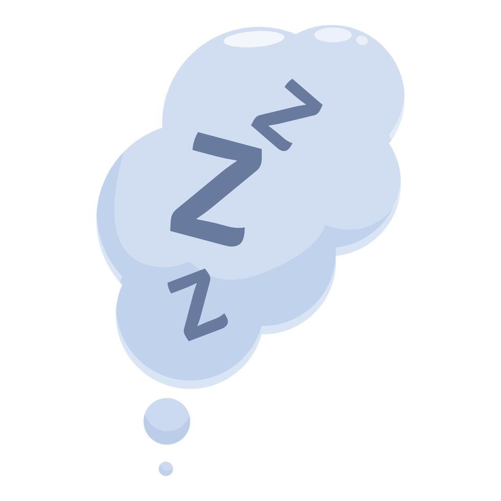 Blue thought bubble showing zzz symbol for sleep vector