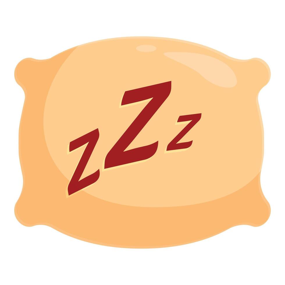 Soft pillow showing zzz symbol indicating sleep time vector