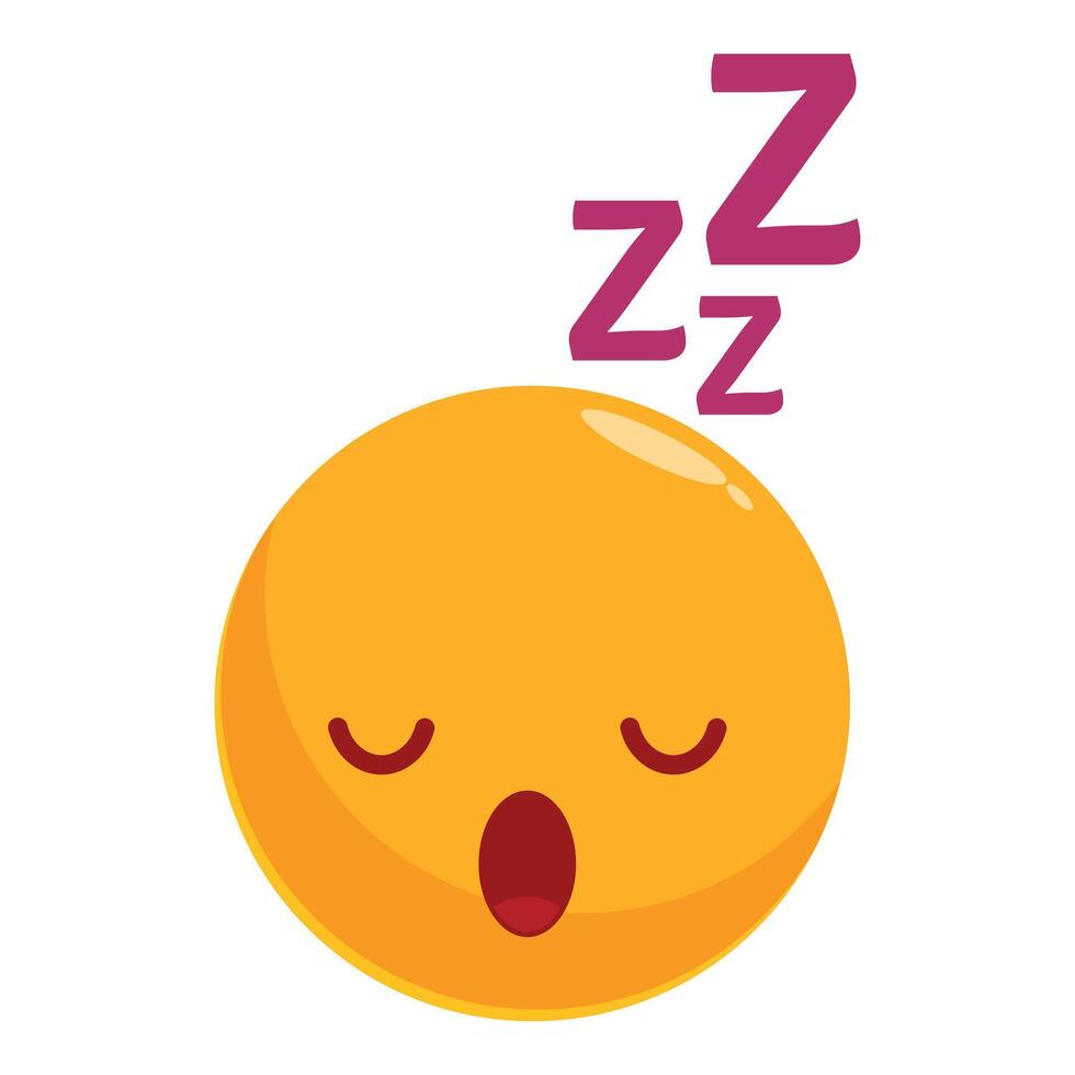 Sleepy yellow emoji taking a nap with closed eyes vector