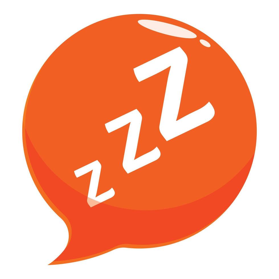Orange speech bubble showing three zzz letters for sleep vector
